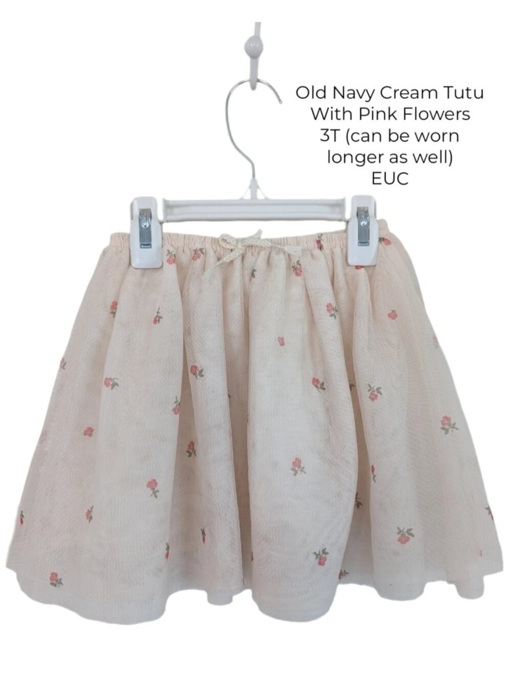 Old Navy Cream Tutu With Pink Flowers 3T Girls Clothing Small Shop